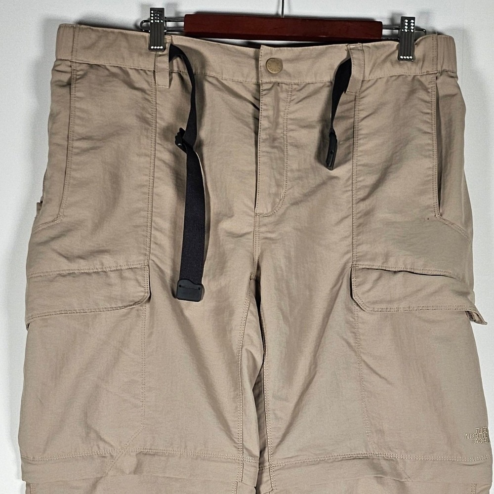 The North Face Convertible Cargo Pants Mens Large Tan Hiking Outdoor Zip Off Leg